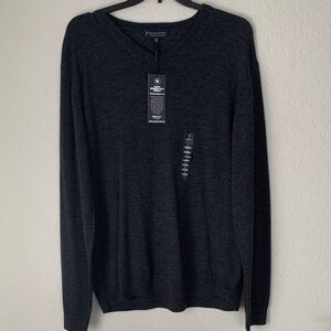 NWT Hart Schaffner Marx Merino Wool V-Neck Dark Gray Men’s Sweater 2X Tall